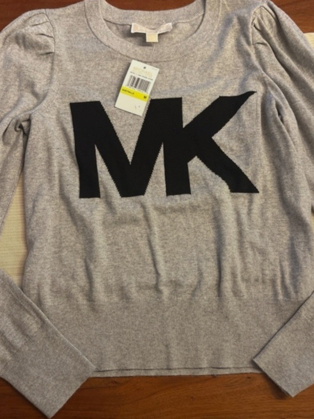 Michael Kors Gray Logo Crewneck Soft Knit - MK